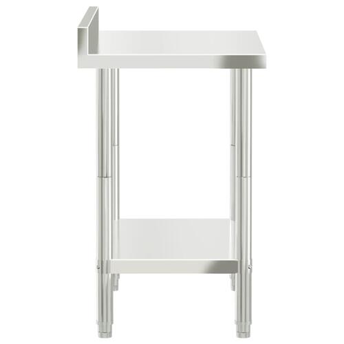 Arbejdsbord til køkken m. stænkplade 82,5x55x93 rustfrit stål
