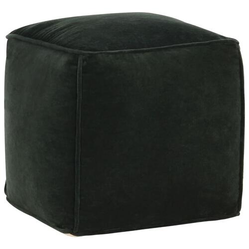 Puf 40x40x40 cm bomuldsvelour skovgrøn