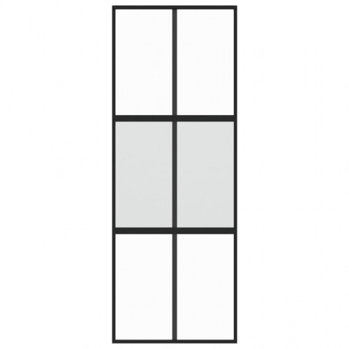 Skydedør 76×205 cm - hærdet glas og aluminium, sort