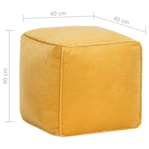Puf 40x40x40 cm bomuldsvelour gul