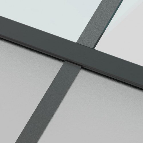 Skydedør 76×205 cm - hærdet glas og aluminium, sort