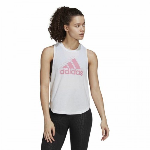 T-shirt til Damer uden Ærmer Adidas AEROREADY Racerback Hvid - M