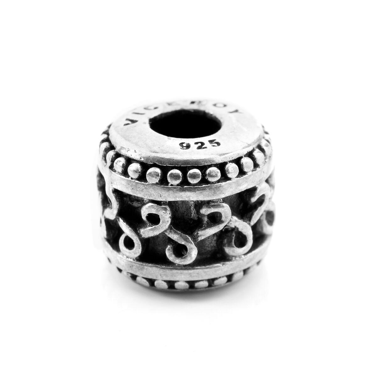 VMG0039-00 charm - sølvfarvet perle 1 cm