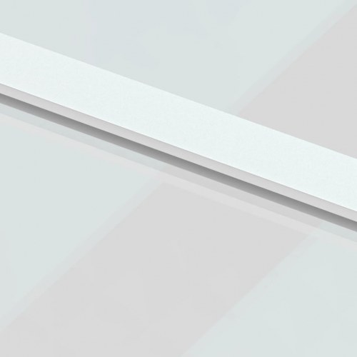 Skydedør 102,5×205 cm - hærdet glas og hvidt aluminium