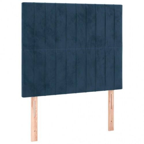 Sengegavl mørkeblå 100 x 5 x 118/128 cm i fløjl
