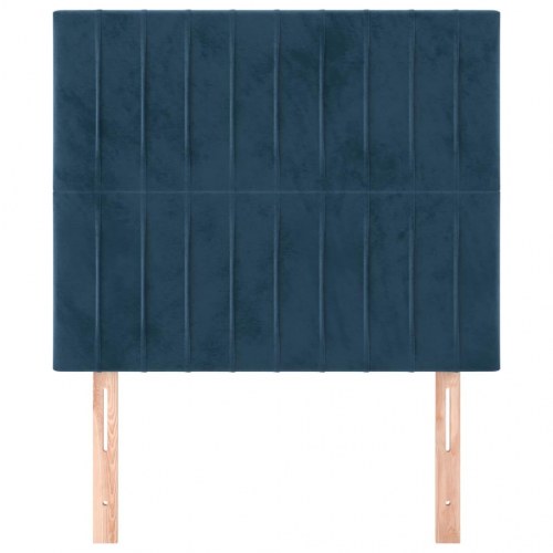 Sengegavl mørkeblå 100 x 5 x 118/128 cm i fløjl