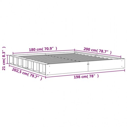 Sengeramme 180 x 200 cm i massivt fyrretræ - gyldenbrun