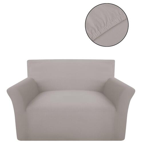 Sofaovertræk, stræk, beige, bomuldsjersey