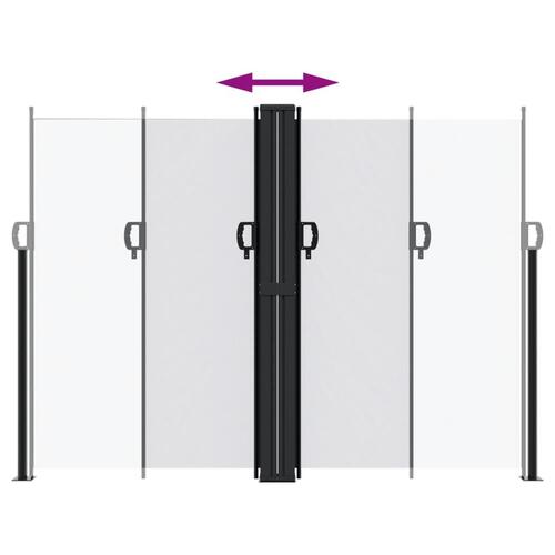 Sammenrullelig sidemarkise 180x600 cm hvid