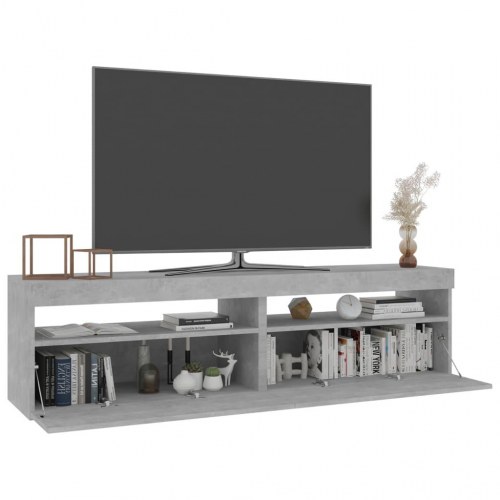 Tv-borde med LED-lys, 2 stk. - 75×35×40 cm, betongrå