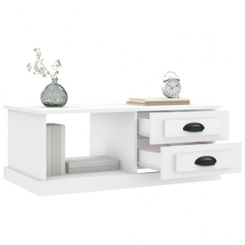 Sofabord 90x50x35 cm konstrueret træ hvid