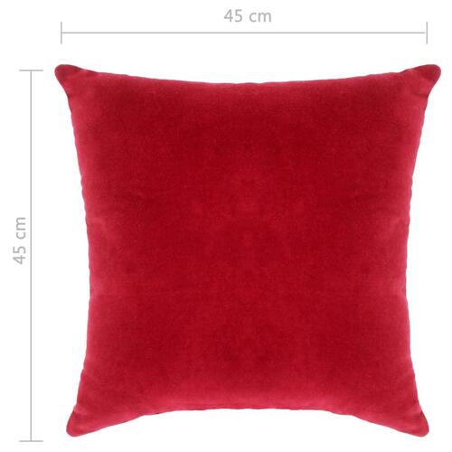 Puder 2 stk. bomuldsfløjl 45 x 45 cm rød
