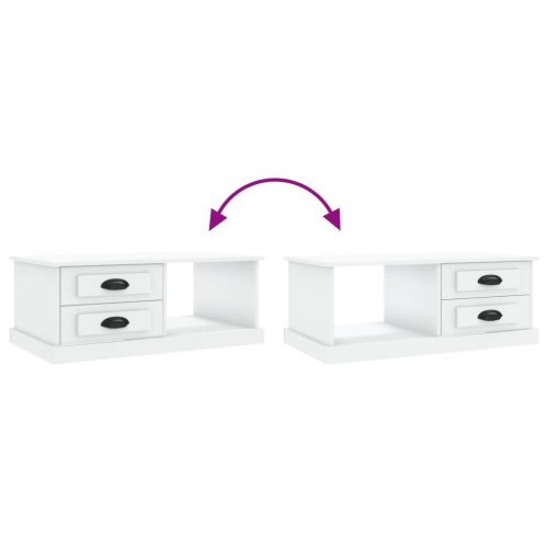 Sofabord 90x50x35 cm konstrueret træ hvid
