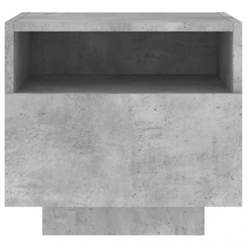 Sengeborde med LED-lys - 2 stk., betongrå, 40 x 39 x 37 cm