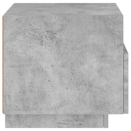 Sengeborde med LED-lys - 2 stk., betongrå, 40 x 39 x 37 cm