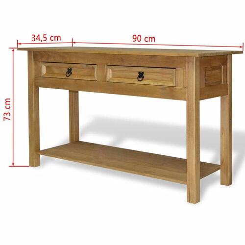 Konsolbord Corona-serien 93x34,5x73 cm mexicansk fyrretræ