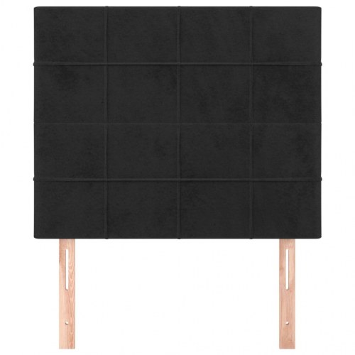 Sengegavl i sort fløjl - 90 x 5 x 118/128 cm