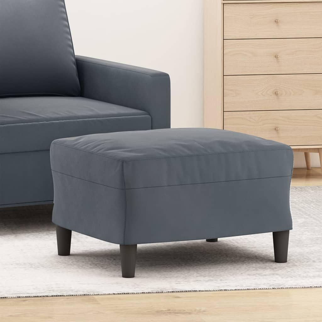 Fodskammel 60x50x41 cm velour mørkegrå