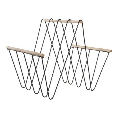 Tidsskriftholder 8424001814008 41 x 31 x 36 cm Sort Jern Træ MDF