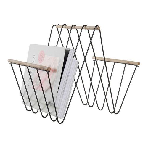 Tidsskriftholder 8424001814008 41 x 31 x 36 cm Sort Jern Træ MDF