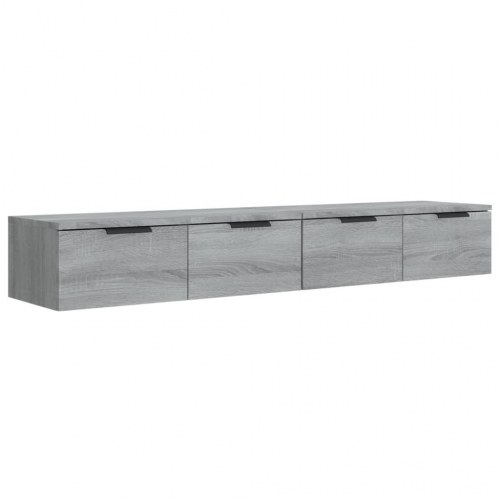 Vægskabe 2 stk. 68x30x20 cm konstrueret træ grå sonoma-eg