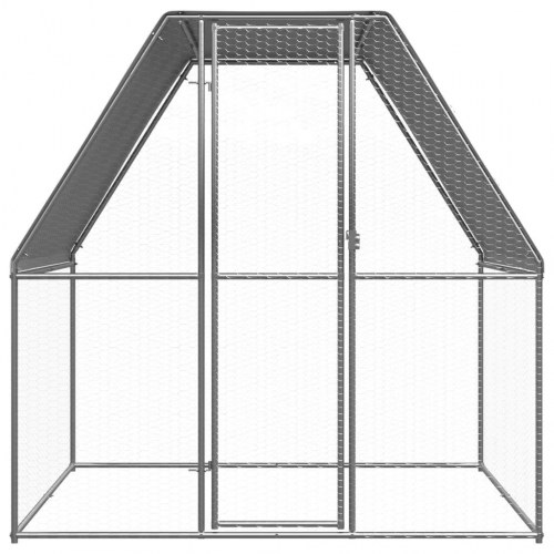 Hønsebur 2×2×2 m - galvaniseret stål, sølv/grå