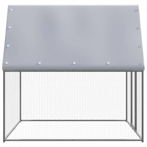 Hønsebur 2×2×2 m - galvaniseret stål, sølv/grå