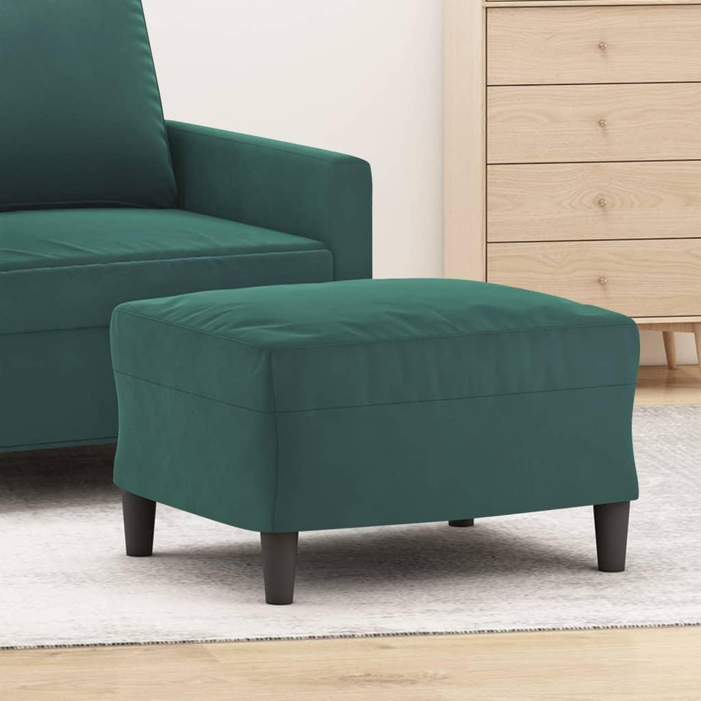 Fodskammel 60x50x41 cm velour mørkegrøn