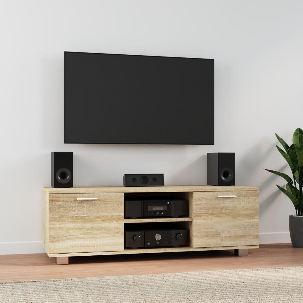Tv-bord 120x40,5x35 cm konstrueret træ sonoma-eg