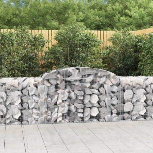 Buede gabionkurve 4 stk. - 300×50×80/100 cm i galvaniseret jern