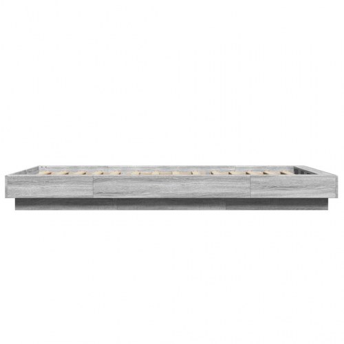 Sengeramme med LED-lys 75 x 190 cm - grå sonoma-eg