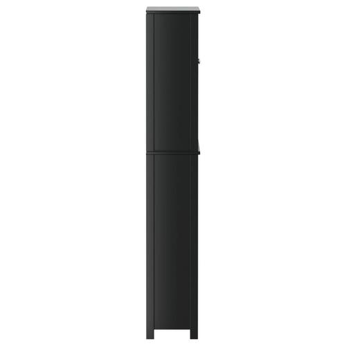 Vægskab til badeværelse BERG 76x27x164,5 cm massivt træ sort