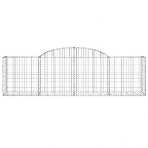 Buede gabionkurve 7 stk. 300×50×80/100 cm - galvaniseret jern
