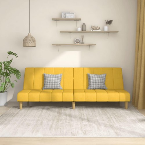 2-personers sovesofa i stof - gul