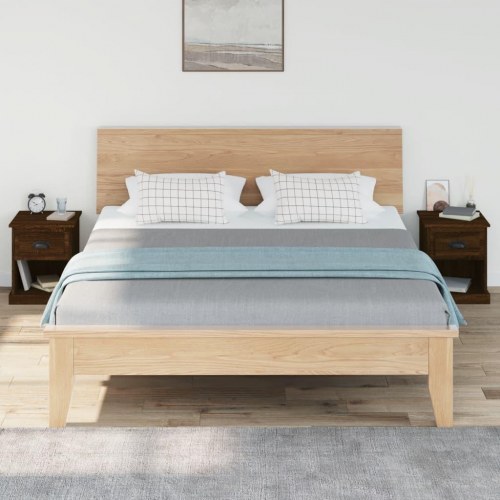Sengeborde 2 stk. 39x39x47,5 cm konstrueret træ brunt eg