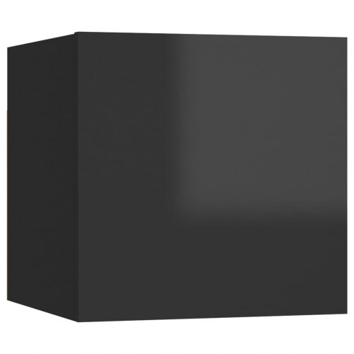 Sengeskab 30,5x30x30 cm konstrueret træ sort højglans