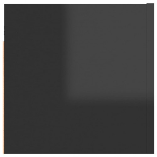 Sengeskab 30,5x30x30 cm konstrueret træ sort højglans