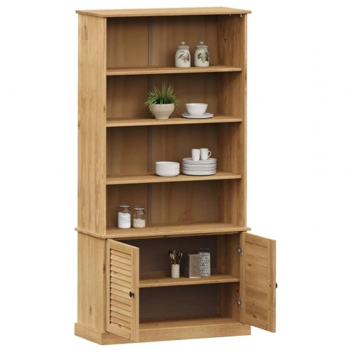 Bogreol VIGO 85×35×170 cm - massivt fyrretræ med låger