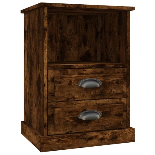 Sengeborde 2 stk. 43 x 36 x 60 cm - røget egetræsfarve