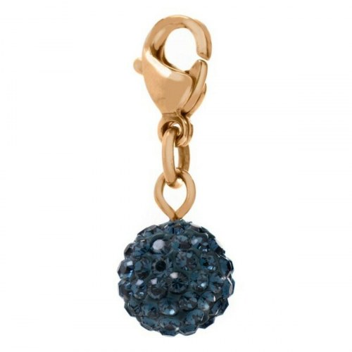 Blå charm i sterling sølv - 2 cm