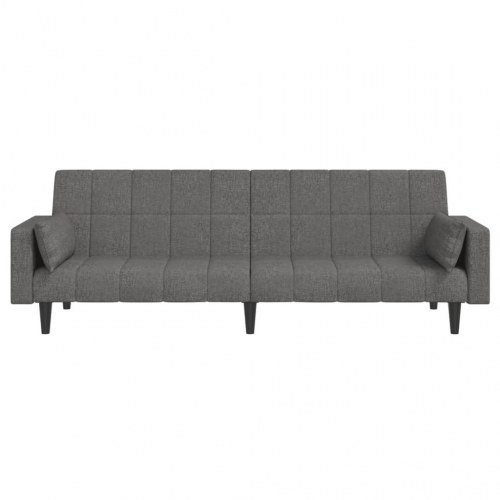 2-personers sovesofa med 2 puder - stof, lysegrå