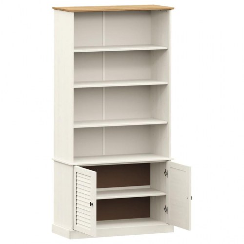 Bogreol VIGO 85×35×170 cm - massivt fyrretræ, hvid
