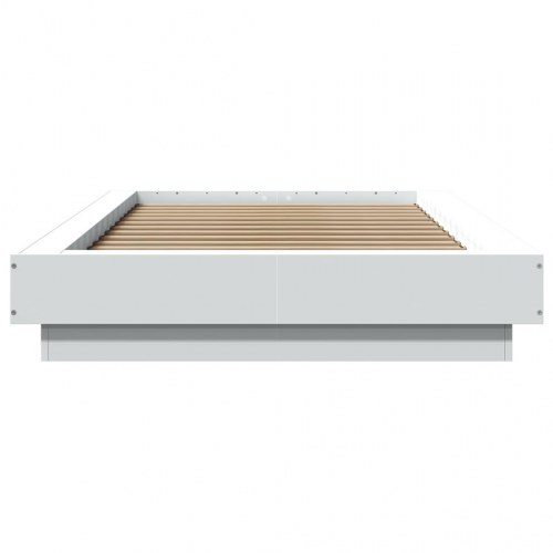 Sengeramme med LED-lys 90 x 200 cm - hvid