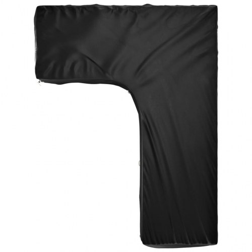 L-formet havemøbelovertræk 210 × 260 × 80 cm - 16 øjer, sort