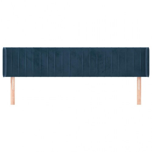 Sengegavl med kanter 203 x 16 x 78/88 cm - mørkeblå