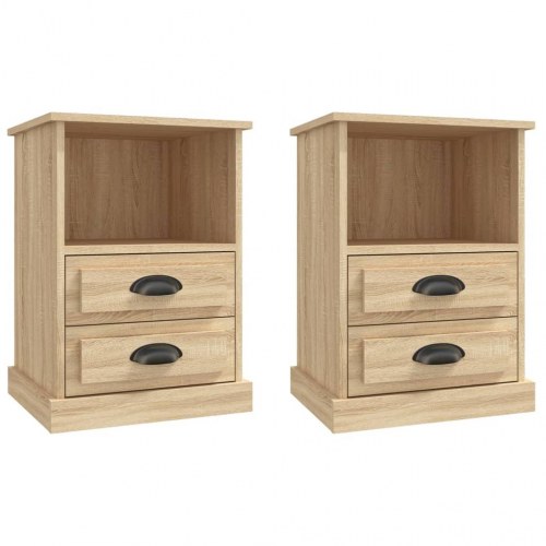 Sengeborde 2 stk. 43x36x60 cm sonoma-eg
