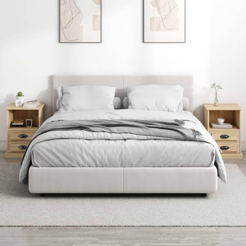 Sengeborde 2 stk. 43x36x60 cm sonoma-eg