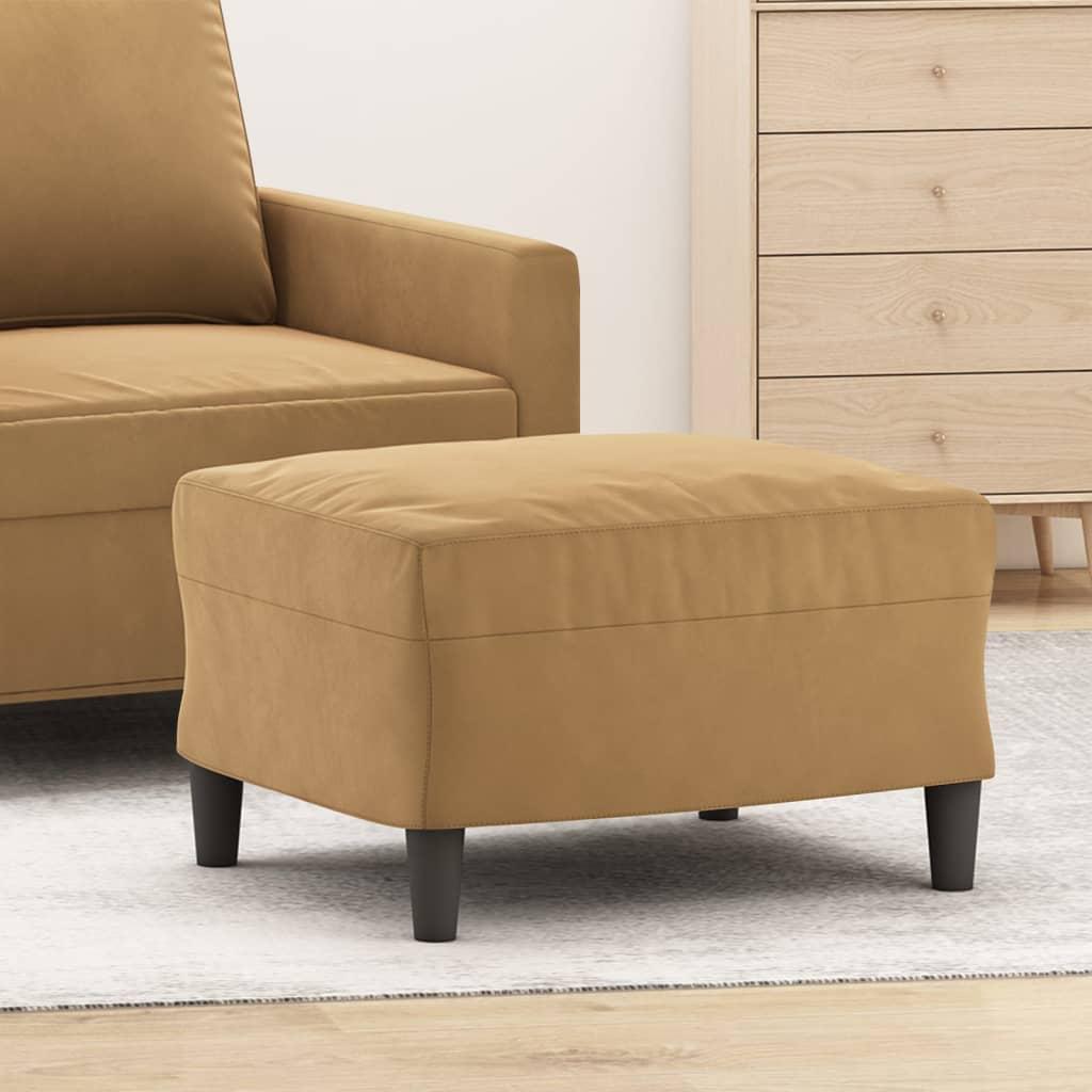 Fodskammel 60x50x41 cm velour brun