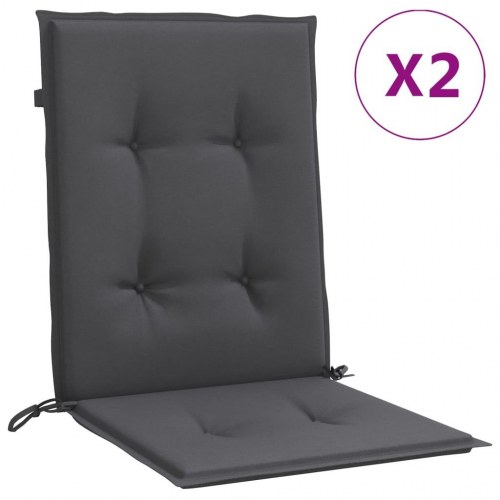 Stolehynder med lav ryg, 2 stk. - 100×50×4 cm, stof antracitgrå