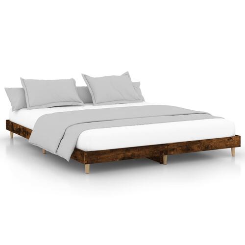 Sengeramme 140x200 cm uden madras konstrueret træ røget eg